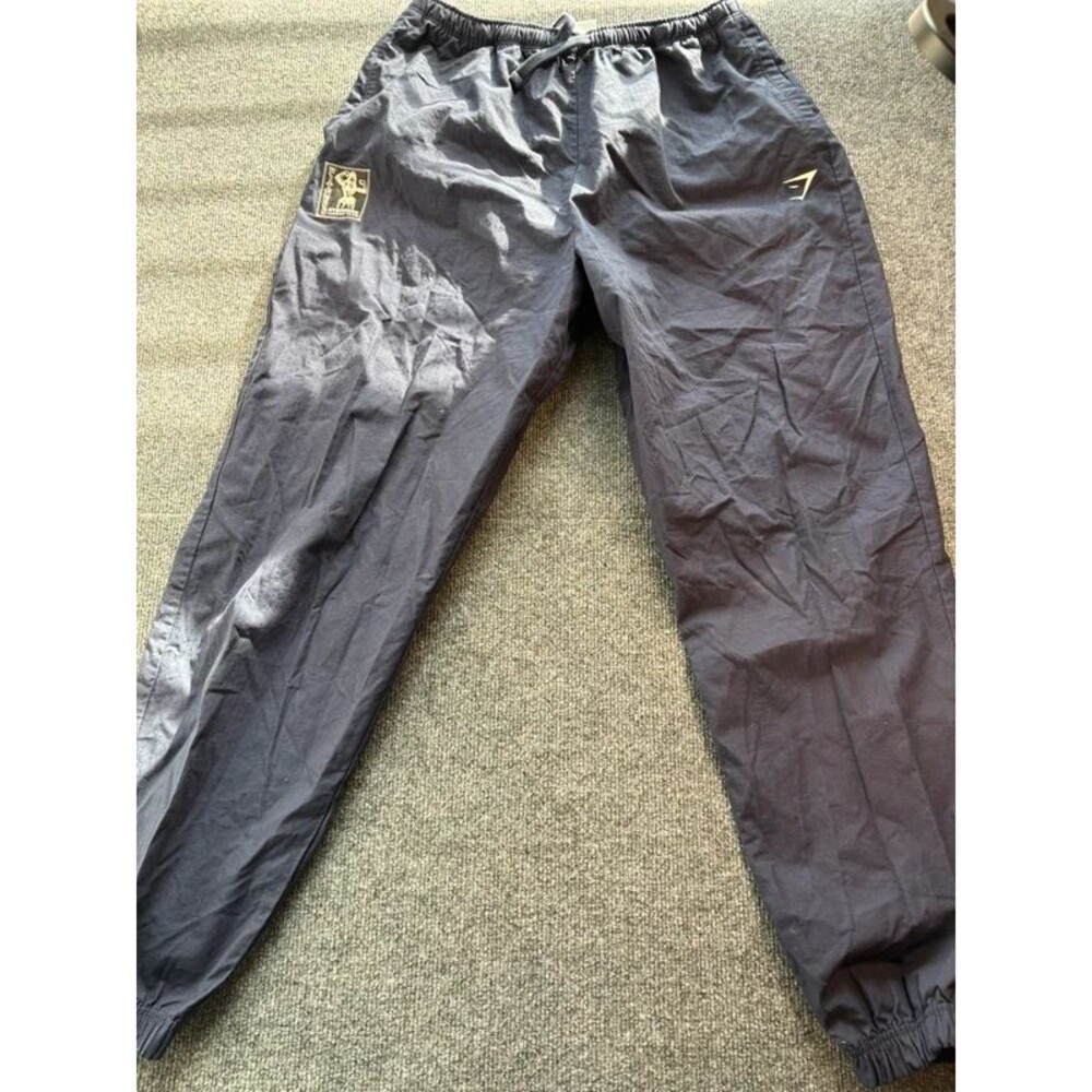 Gymshark Lifting Club Ripstop Cargo Joggers Black Gold Logo Pants Men Size M